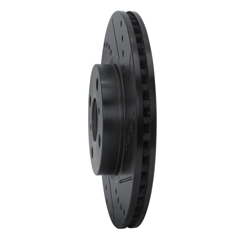 R1 12-18 Toyota Yaris (USA/Canada) Front Right Drilled & Slotted Black Brake Rotor