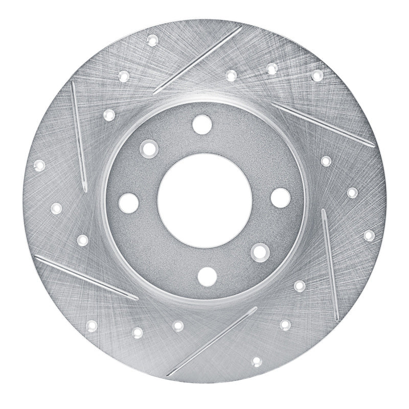 DFC 89-91 Peugeot 405 Front Left Drilled & Slotted Silver Brake Rotor