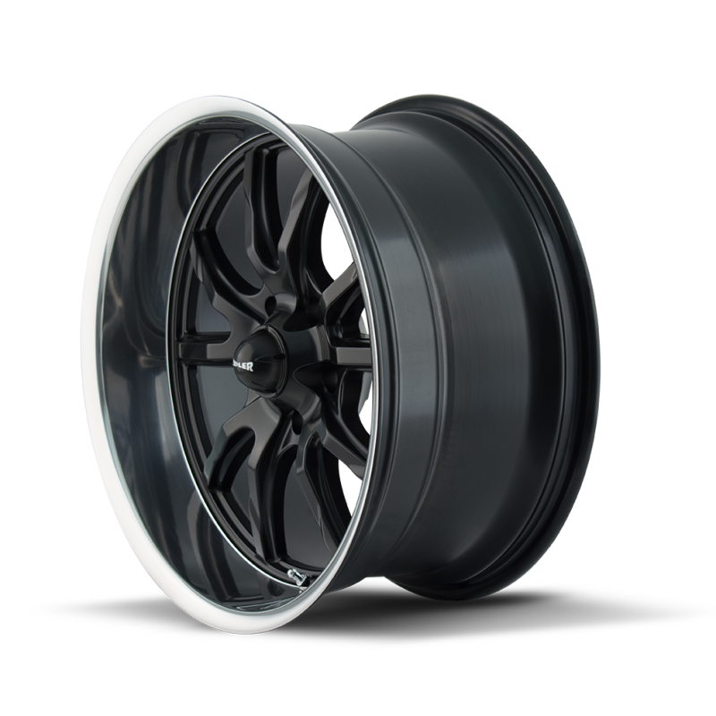 Ridler 650 18x9.5 / 5x120.65 BP / 0mm Offset / 83.82mm Hub Matte Black Polished Wheel
