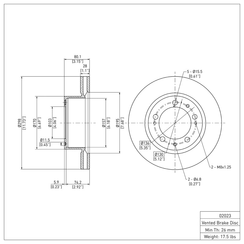 R1 89-97 Porsche 911 Front Brake Rotor