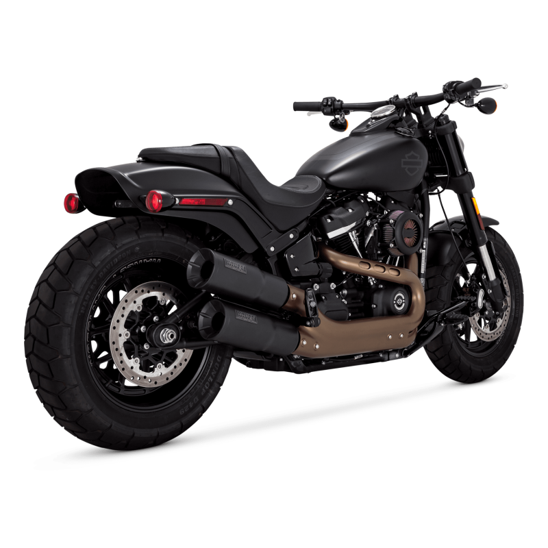 Vance & Hines HD Softail 18-22 Fatbob Hi-Output S/O Black Slip-On Exhaust