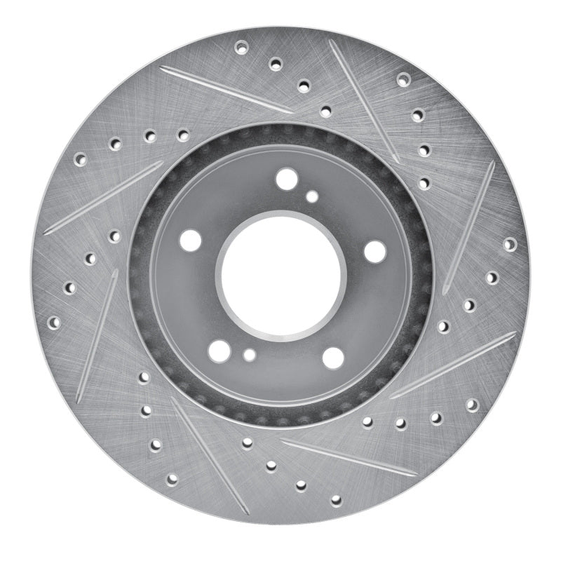 R1 91-01 Acura Legend Front Left Drilled & Slotted Silver Brake Rotor