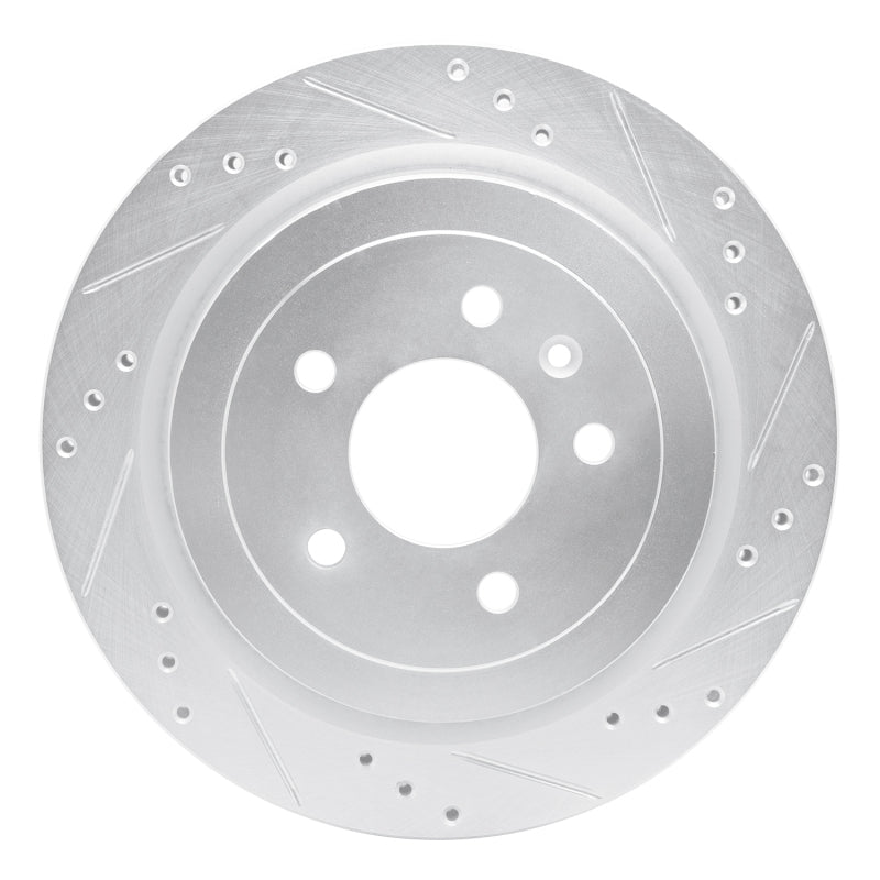 DFC 13-19 Cadillac ATS Rear Right Drilled & Slotted Silver Brake Rotor