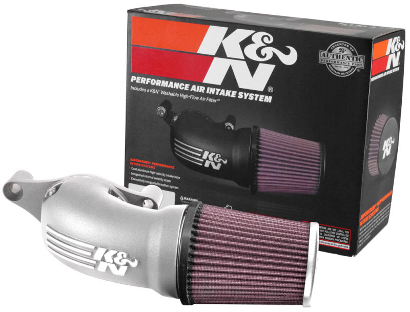 K&N 17-18 Harley-Davidson Touring Models Performance Air Intake System Silver