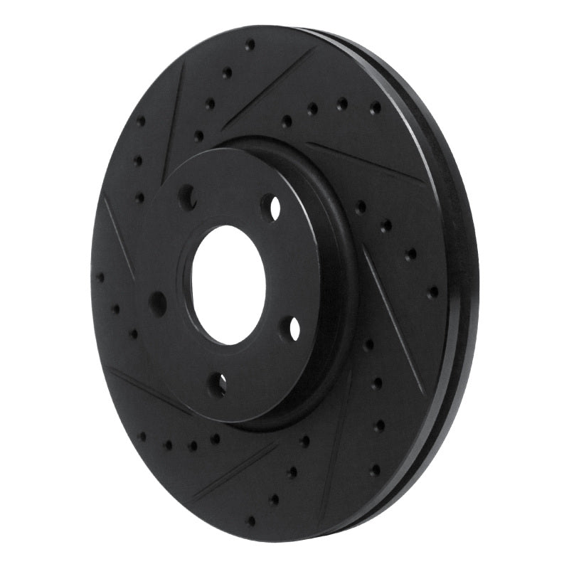 R1 2010-2013 Ford Transit Connect Front Left Drilled & Slotted Black Brake Rotor