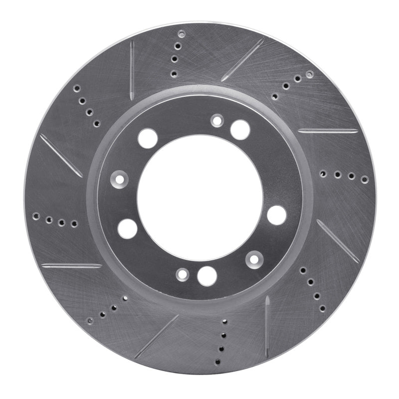 DFC 86-91 Porsche 944 (Excl Turbo) Right Front Drilled & Slotted Silver Brake Rotor