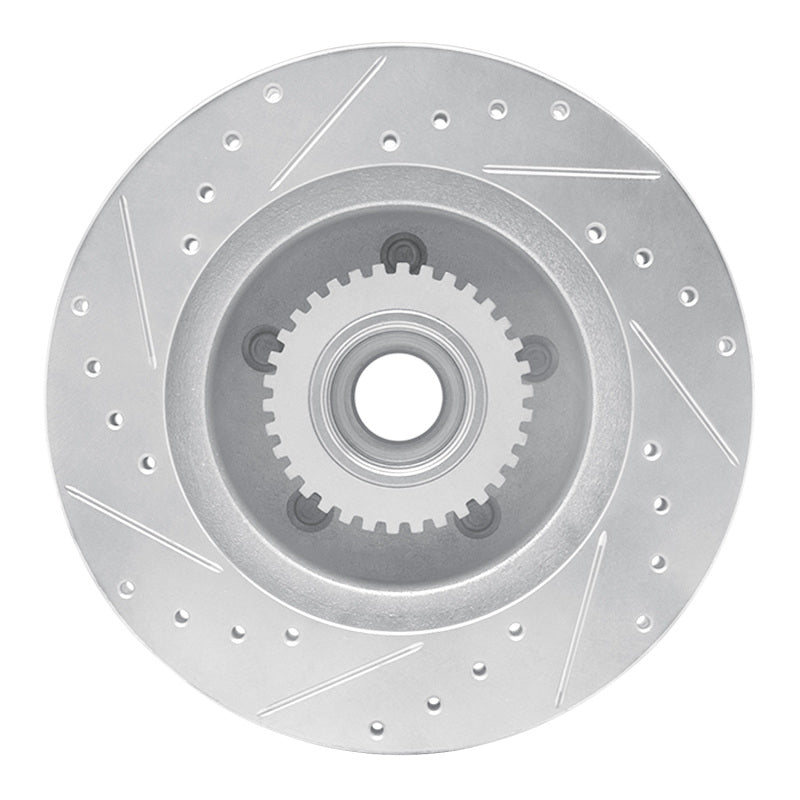 DFC 91-96 Buick Commercial Chassis Front Right Drilled & Slotted Silver Brake Rotor