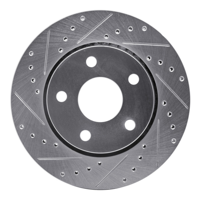 DFC 07-18 Jeep Wrangler Front Left Drilled & Slotted Silver Brake Rotor