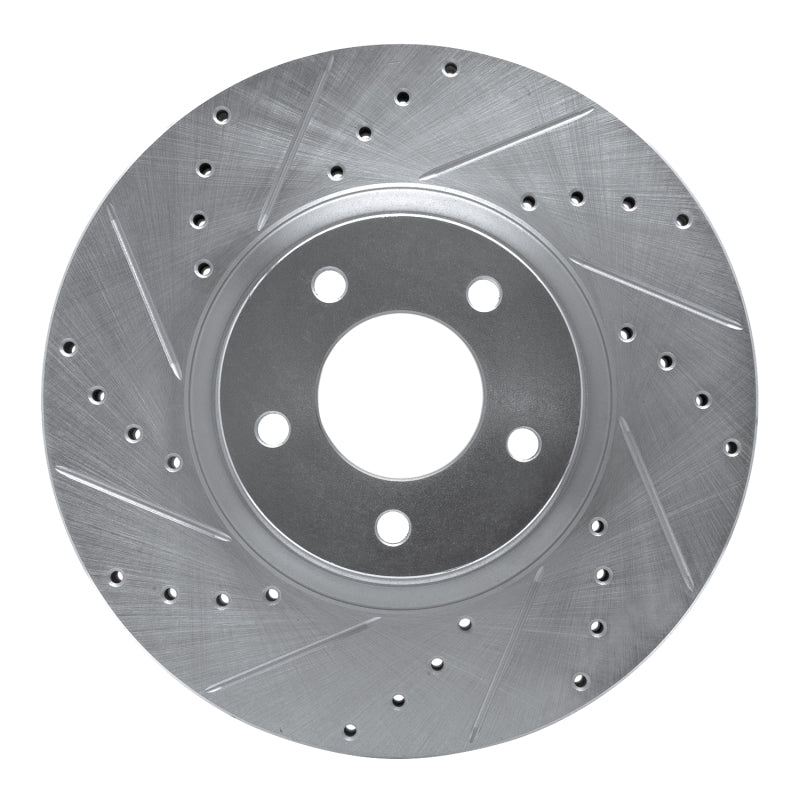 R1 88-91 Mazda 929 Front Left Drilled & Slotted Silver Brake Rotor