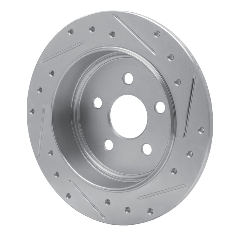 R1 03-10 Chrysler PT Cruiser Rear Left Drilled & Slotted Silver Brake Rotor