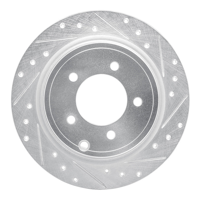 R1 07-17 Chrysler SEBRING Rear Right Drilled & Slotted Silver Brake Rotor