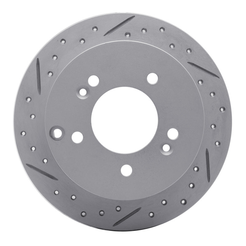 R1 01-10 Hyundai Tucson Rear Left Drilled & Slotted Geo-Carbon Rotor