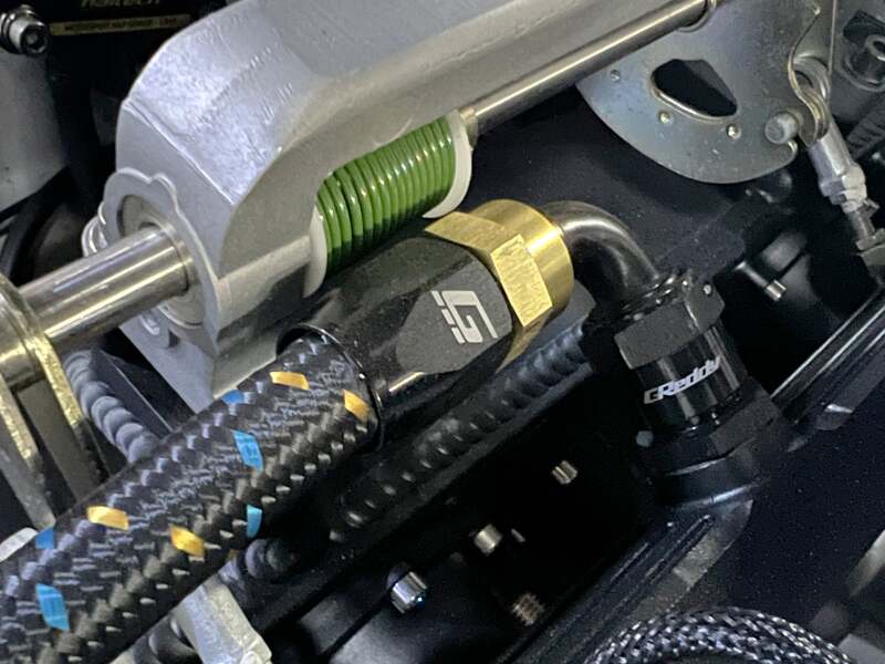 GReddy AN08 Reusable Hose Nylon Braided, Black/Gold/Blue