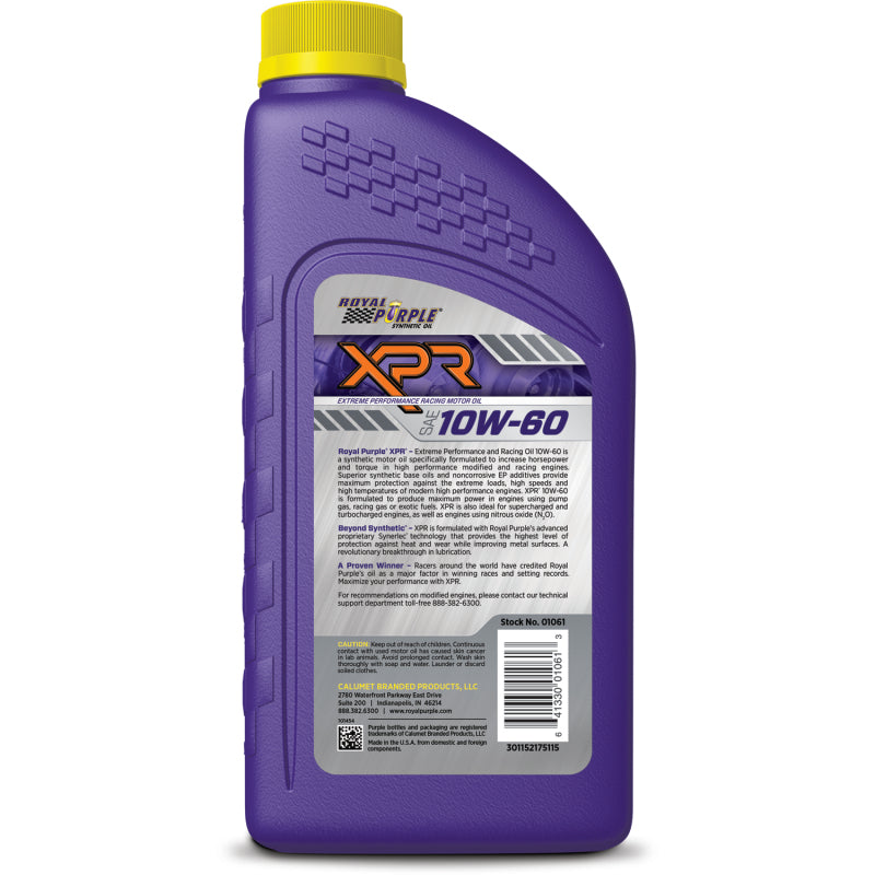 Royal Purple XPR Synthetic Extreme Performance 10W60 Racing Oil - 1 Quart