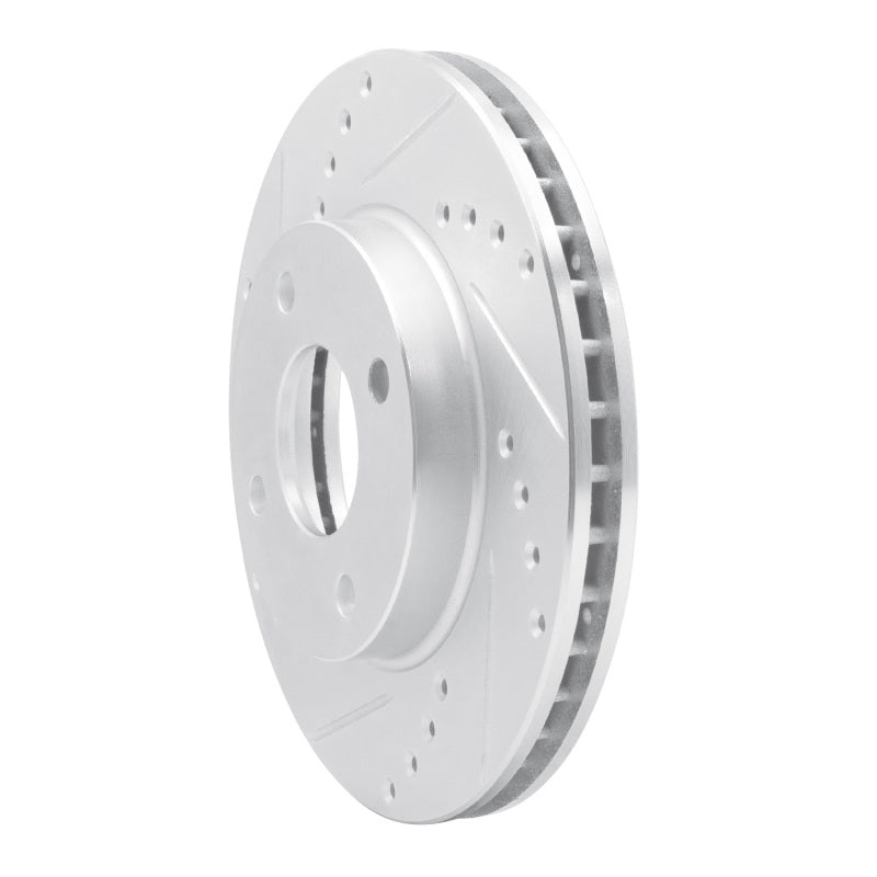 R1 95-04 Ford CONTOUR Front Left Drilled & Slotted Silver Brake Rotor