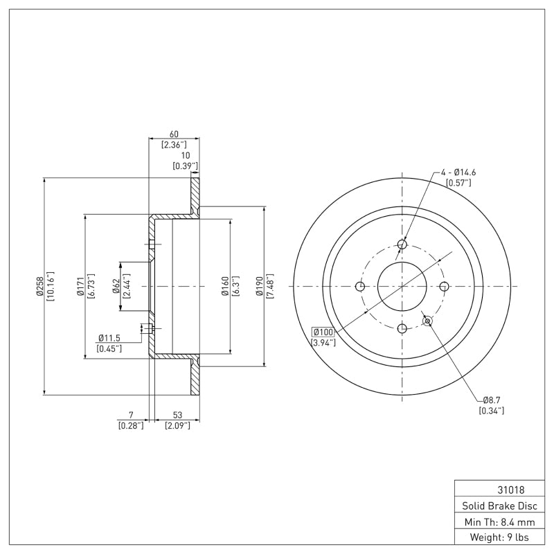 R1 84-91 BMW 318I Rear Brake Rotor
