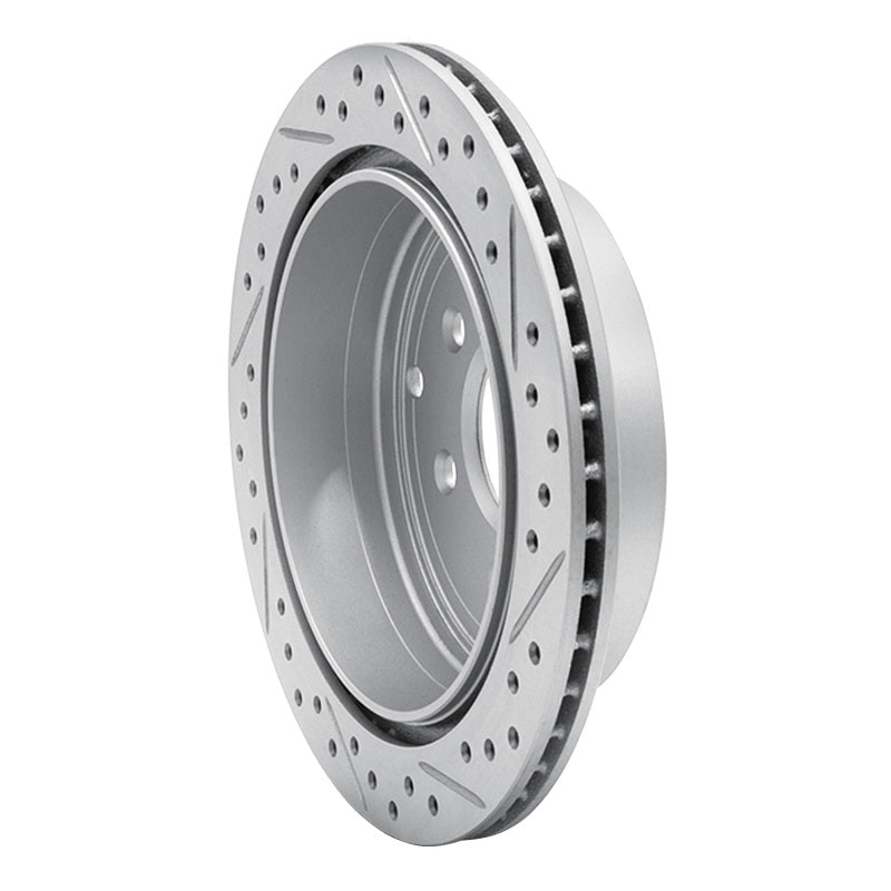 R1 05-25 Nissan XTerra Rear Left Drilled & Slotted Geo-Carbon Rotor