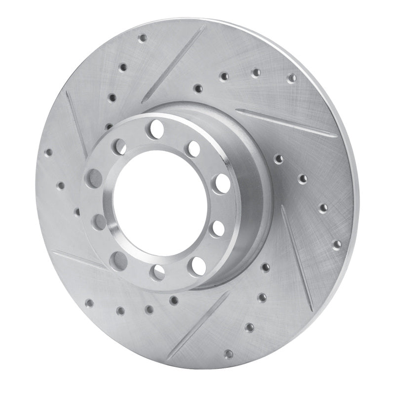 R1 73-85 Mercedes-Benz 230 Front Left Drilled & Slotted Silver Brake Rotor