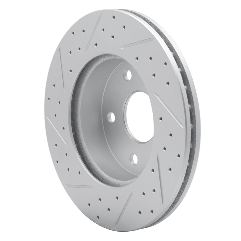 R1 99-04 Jeep Grand Cherokee Front Right Drilled & Slotted Geo-Carbon Rotor