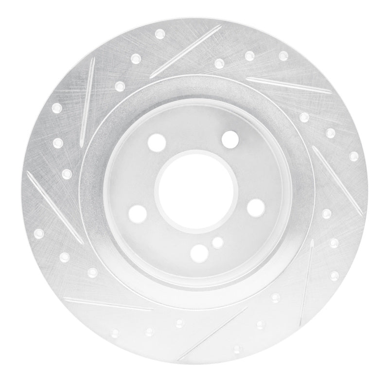 R1 12-20 Mercedes-Benz SLK250 Rear Right Drilled & Slotted Silver Brake Rotor