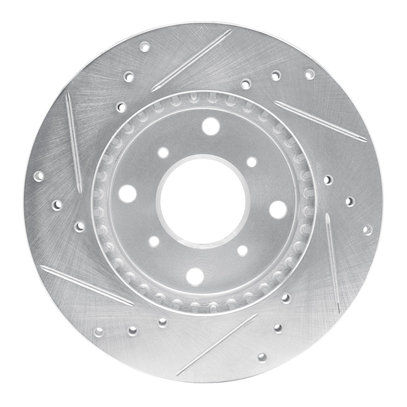 R1 92-96 Honda Prelude Front Right Drilled & Slotted Silver Brake Rotor
