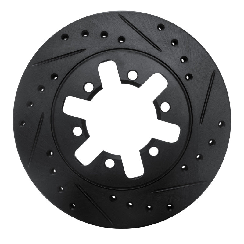 R1 82-85 Nissan 720 Datsun Front Right Drilled & Slotted Black Brake Rotor