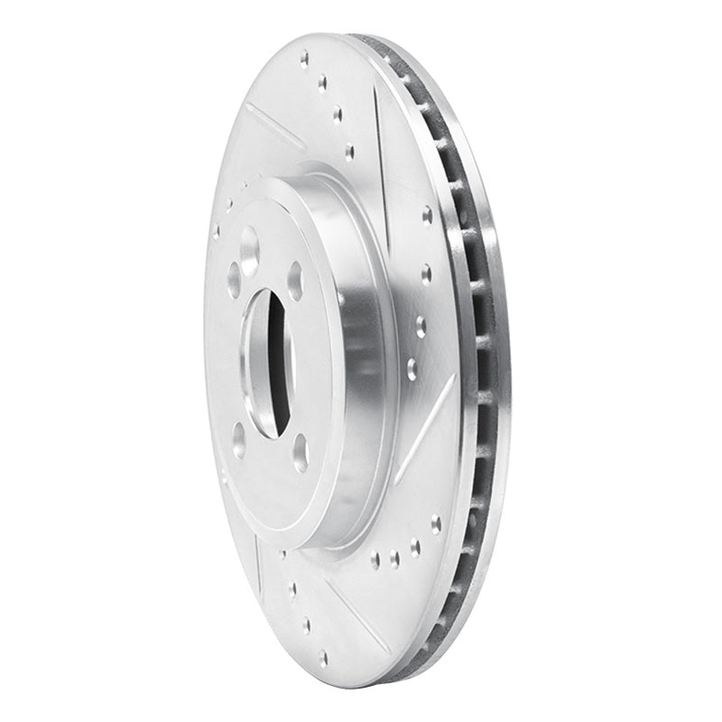 R1 07-15 Mini Cooper (Excl Clubman) Front Right Drilled & Slotted Silver Brake Rotor