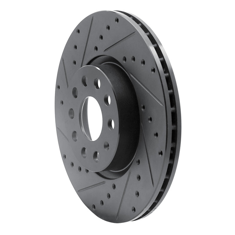 DFC 05-25 Audi TT Front Left Drilled & Slotted Black Brake Rotor