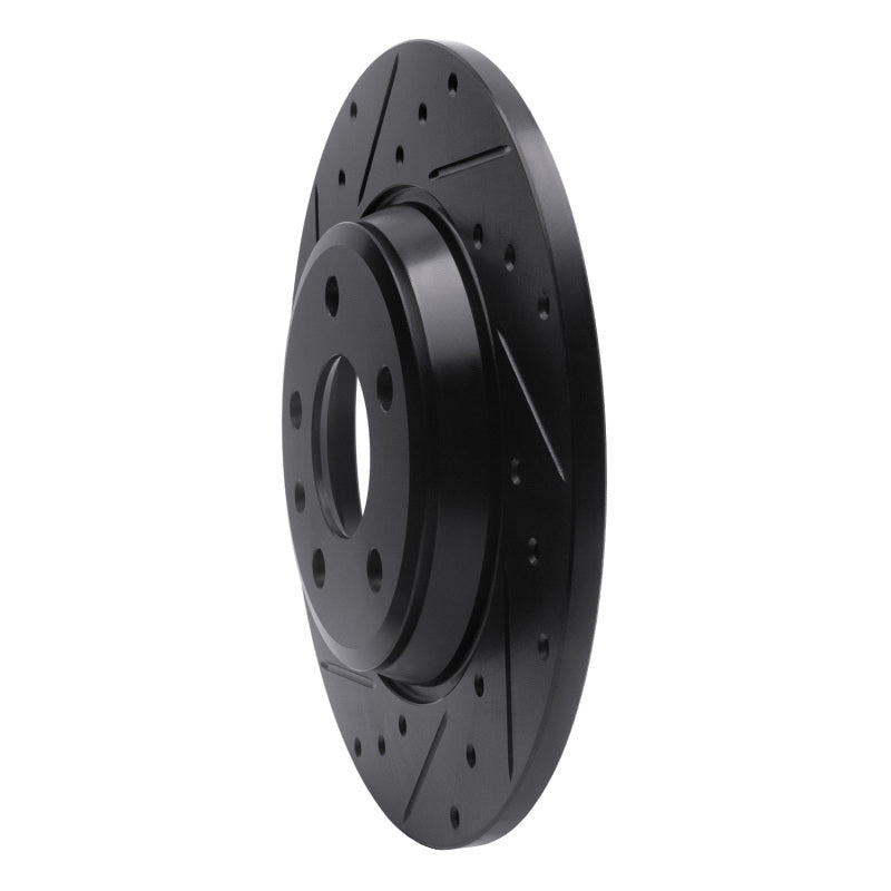 R1 09-25 Audi A4 Left Drilled & Slotted Black Brake Rotor
