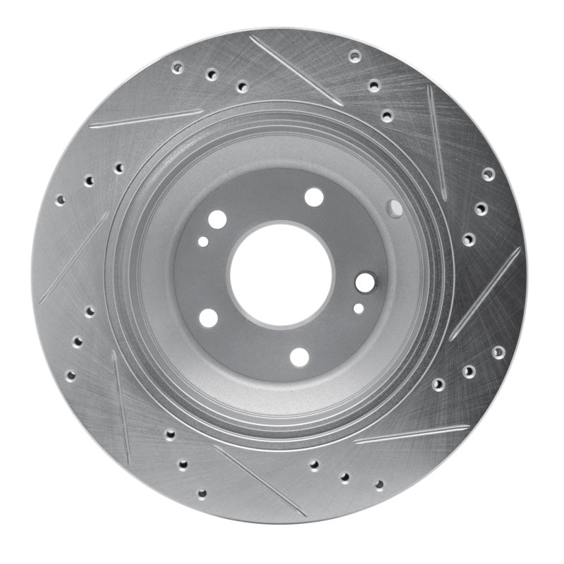 DFC 11-17 Hyundai Equus Rear Left Drilled & Slotted Silver Brake Rotor