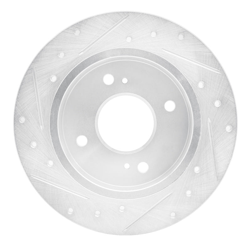 R1 90-06 Infiniti G20 Rear Right Drilled & Slotted Silver Brake Rotor