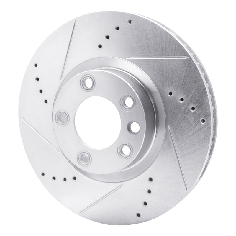 DFC 11-18 Porsche Cayenne Right Front Drilled & Slotted Silver Brake Rotor