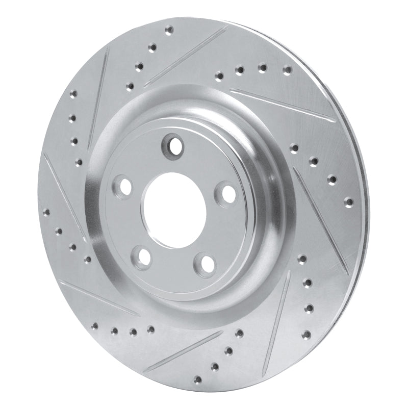DFC 14-21 Jaguar XJ Rear Left Drilled & Slotted Silver Brake Rotor