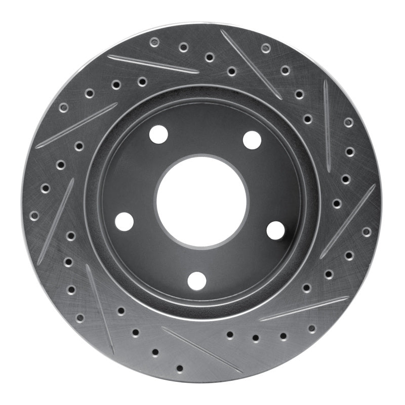 R1 94-99 Dodge Ram 1500 Pickup Front Left Drilled & Slotted Silver Brake Rotor