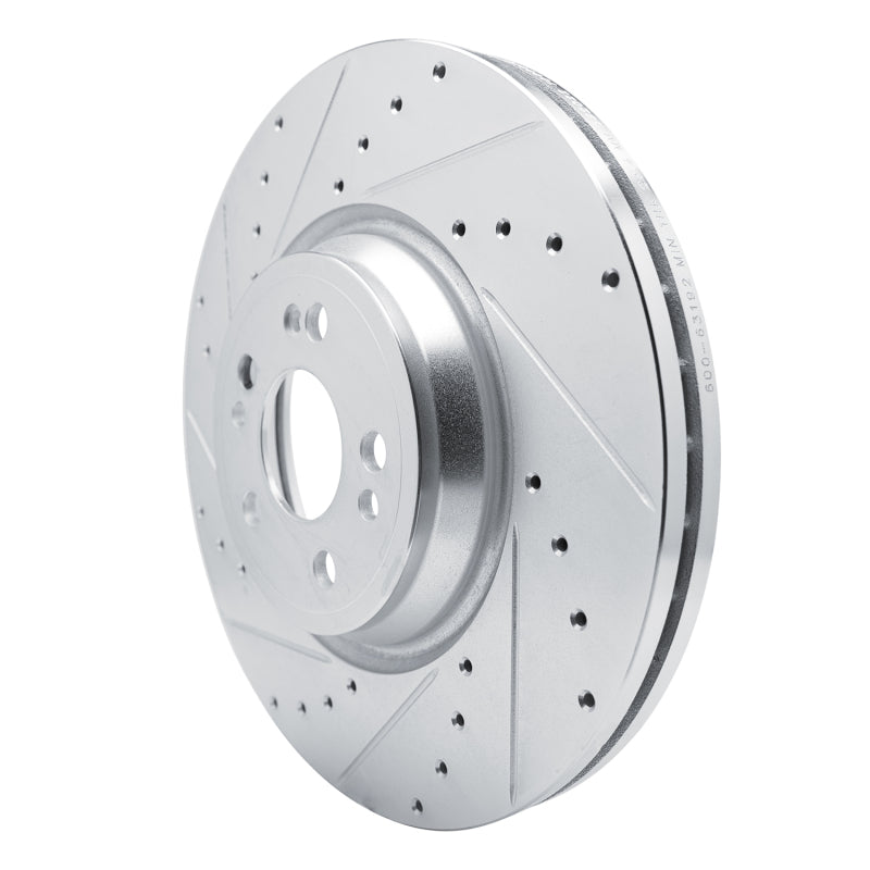 R1 20-25 Mercedes-Benz GLE350 Front Left Drilled & Slotted Silver Brake Rotor