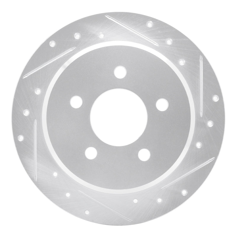 R1 95-02 Ford Explorer Sport Rear Right Drilled & Slotted Silver Brake Rotor