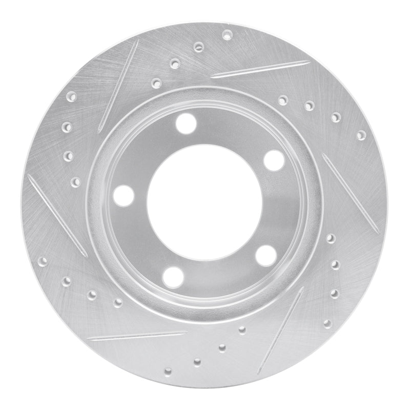 R1 94-96 Ford F-150 4WD Front Right Drilled & Slotted Silver Brake Rotor