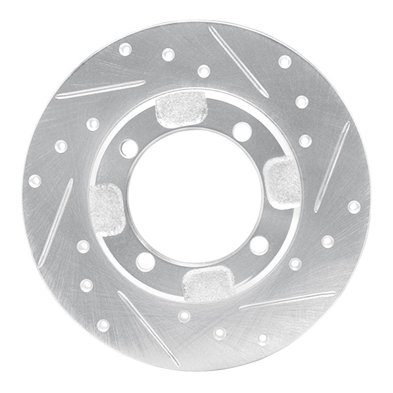 DFC 91-92 Dodge Colt Front Right Drilled & Slotted Silver Brake Rotor