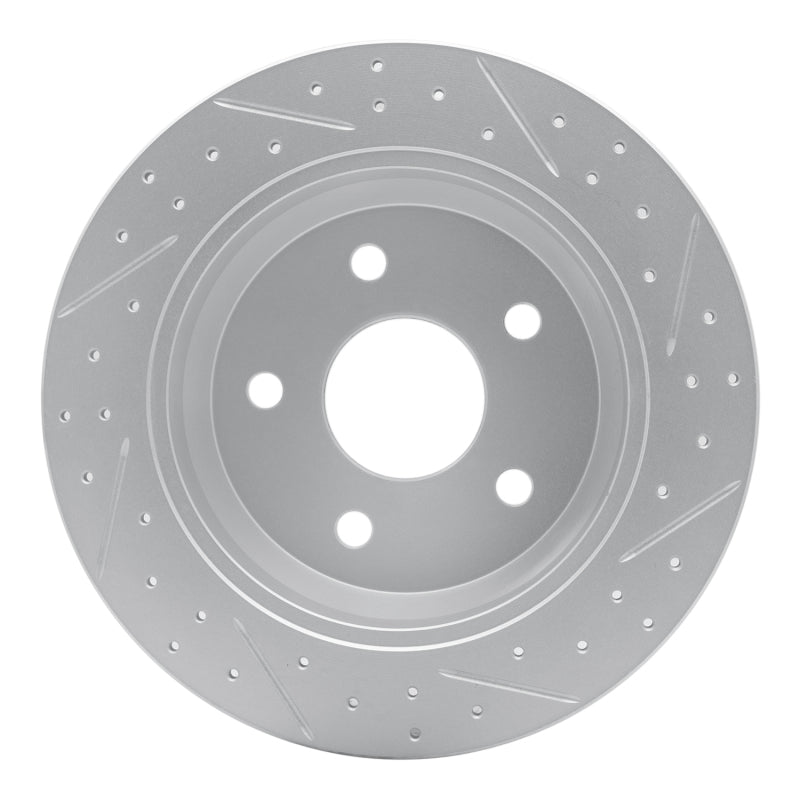 R1 99-04 Jeep Grand Cherokee Rear Left Drilled & Slotted Geo-Carbon Rotor