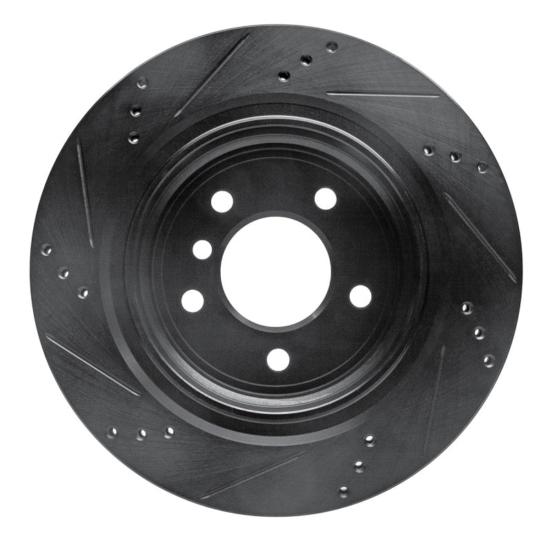 R1 95-99 BMW M3 E36 Left Rear Drilled & Slotted Black Brake Rotor
