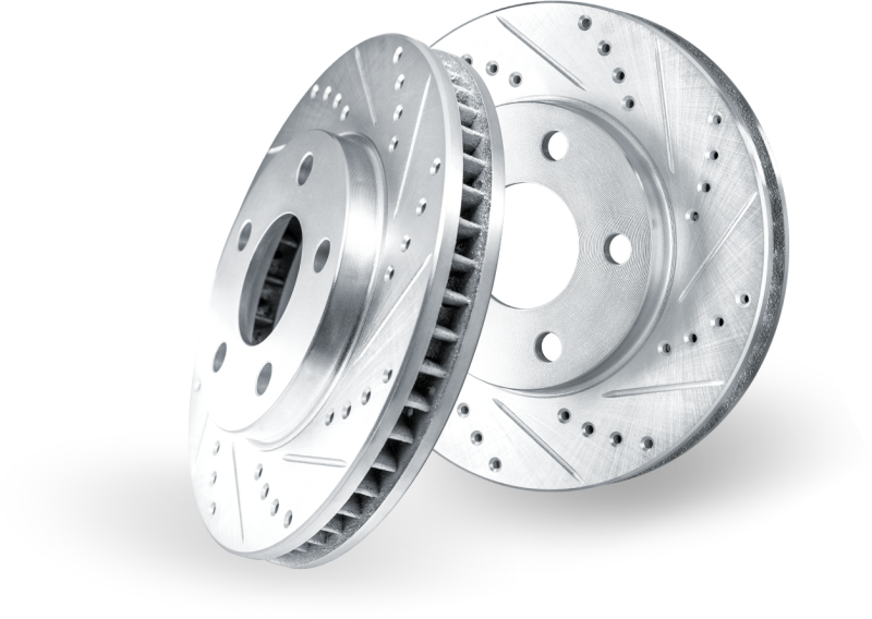 DFC 15-20 Ford Mustang Front Left Drilled & Slotted Silver Brake Rotor