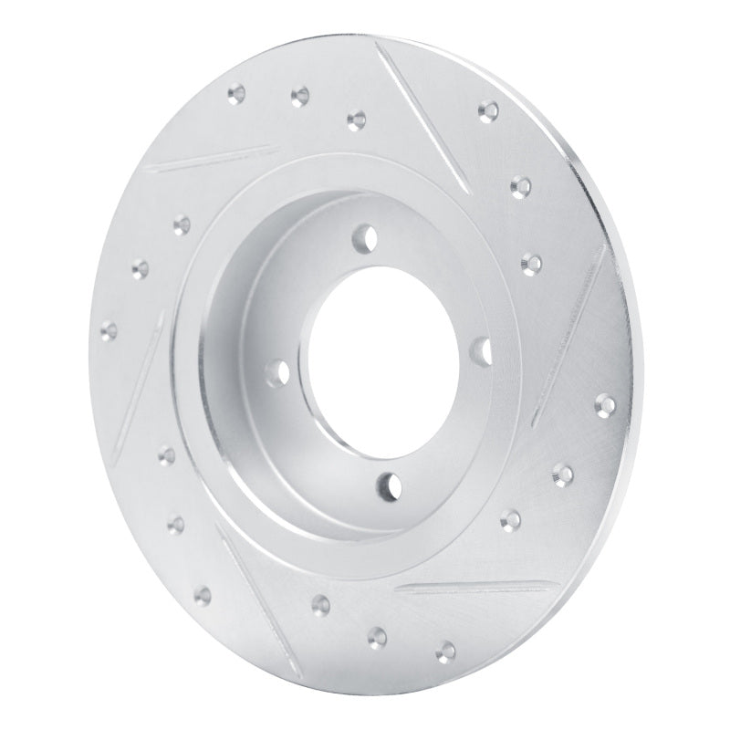 R1 75-82 Nissan 210 Front Left Drilled & Slotted Silver Brake Rotor