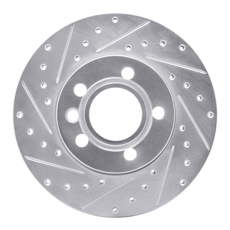 R1 96-00 Volkswagen EuroVan Front Left Drilled & Slotted Silver Brake Rotor