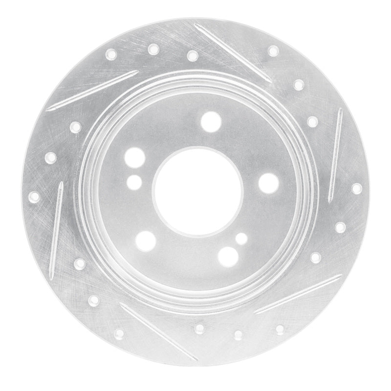 R1 83-95 Mercedes-Benz E300 Rear Left Drilled & Slotted Silver Brake Rotor