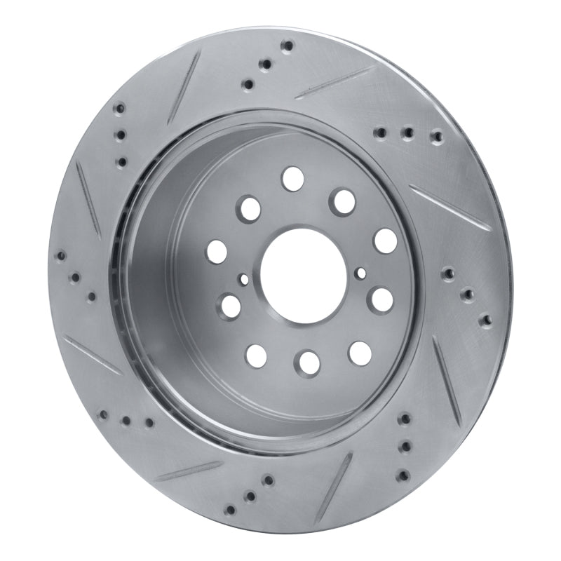 DFC 01-06 Lexus LS430 Rear Right Drilled & Slotted Silver Brake Rotor