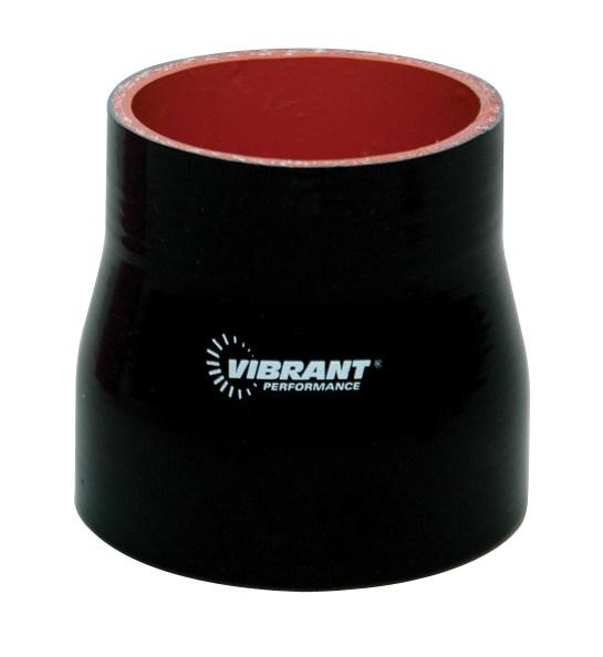 Vibrant 4 Ply Reinforced Silicone Transition Connector - 2in I.D. x 2.5in I.D. x 3in long (BLACK)