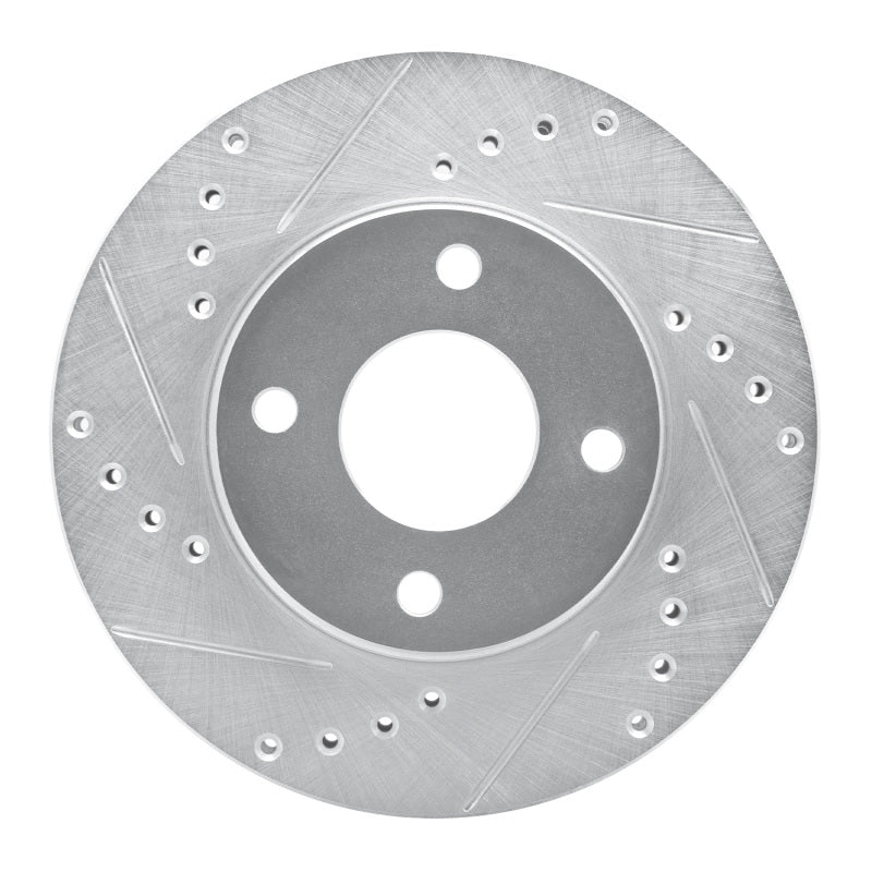 R1 95-04 Ford CONTOUR Front Left Drilled & Slotted Silver Brake Rotor