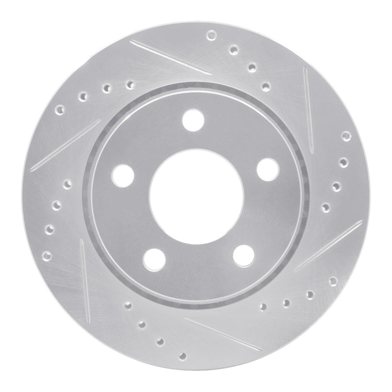 R1 85-91 Audi 200 Quattro Rear Right Drilled & Slotted Silver Brake Rotor