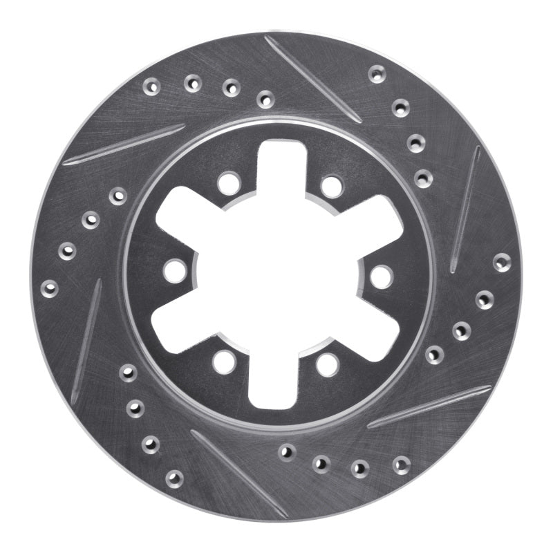 R1 85-97 Nissan D21 Pickup RWD (4 Cyl Excl HD) Front Right Drill & Slot Silver Brake Rotor