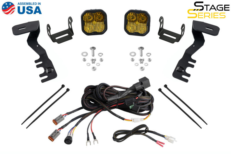 Diode Dynamics 2024+ Toyota Tacoma SS3 LED Ditch Light Kit- Sport Yellow Combo